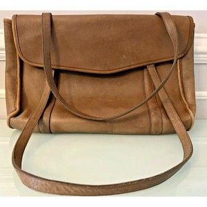 Vintage Coach Large Leather Envelope Portfolio Brief Bag Deep Tan No. 157-8703